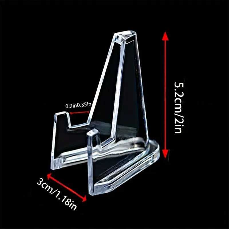 5 Supports Présentoirs Mini Transparents Réglables pour Monnaies, Objets, Souvenirs
