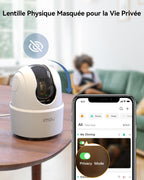 Imou Caméra Intérieure 2K 3MP WiFi 360° Détection AI Audio Bidirectionnel
