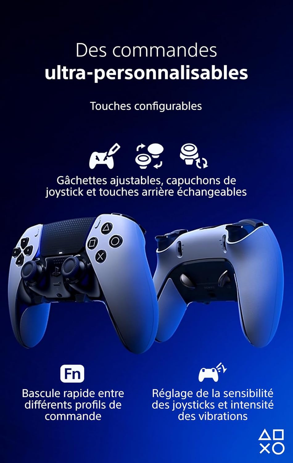 Manette Sony DualSense Edge Officielle PS5 PC Sans Fil Pro Personnalisable Confort Optimal