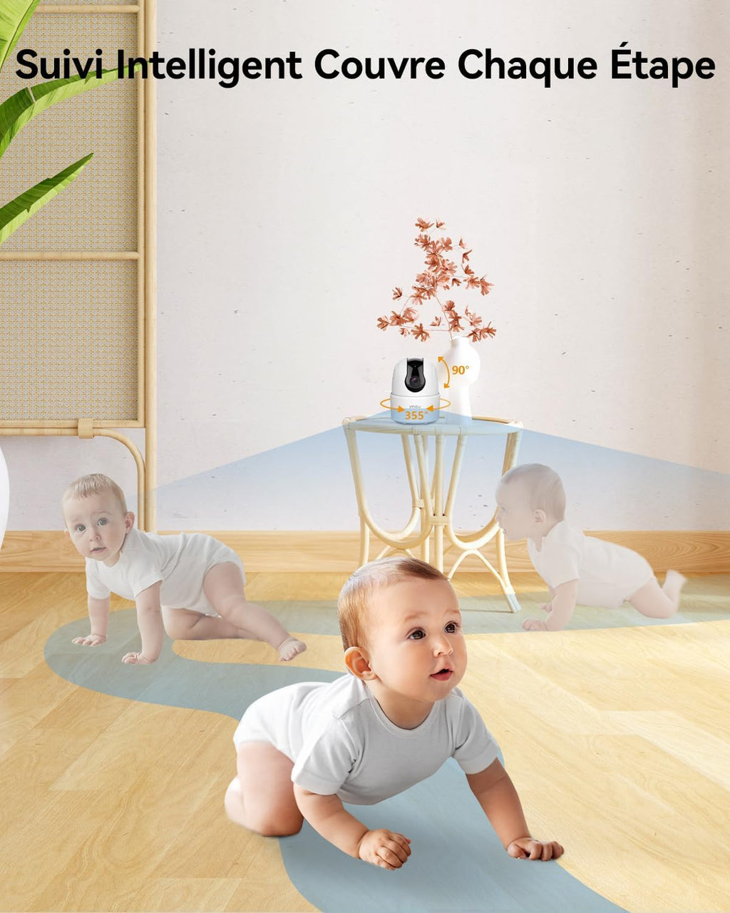 Imou Caméra Intérieure 2K 3MP WiFi 360° Détection AI Audio Bidirectionnel