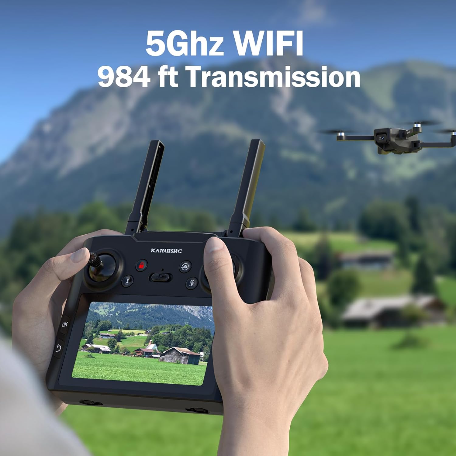 Drone GPS 4K EIS Caméra, Écran LCD 4.5", Retour Auto, Suivi Intelligent