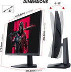 KOORUI Écran PC Gamer 27 Pouces FHD 240Hz 1ms, Adaptive Sync, DCI-P3 90%