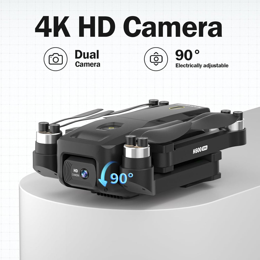 Drone GPS 4K EIS Caméra, Écran LCD 4.5", Retour Auto, Suivi Intelligent