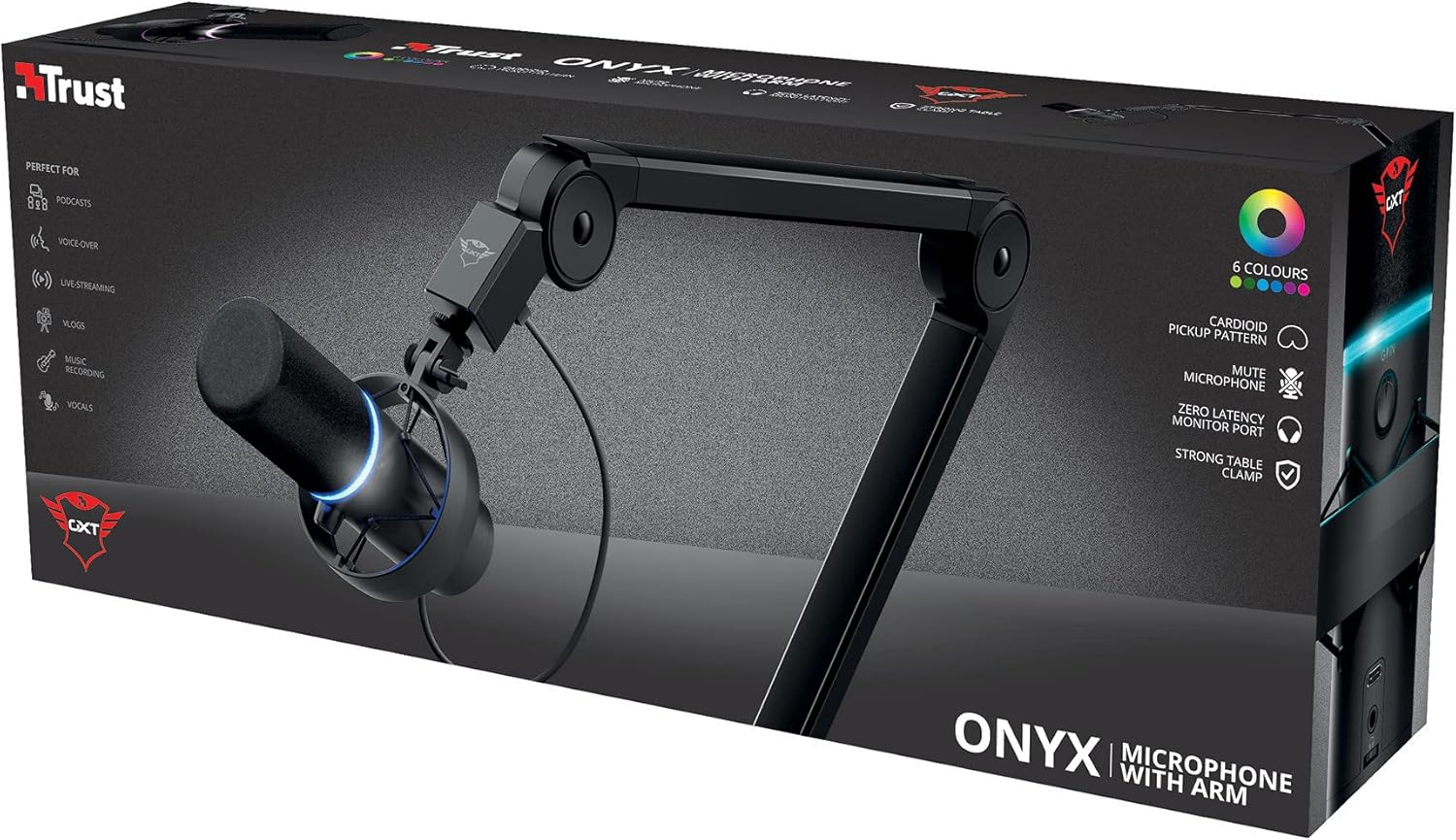 Trust Gaming GXT 255+ Onyx : Micro USB Pro Cardioïde, Bras Articulé Gaming