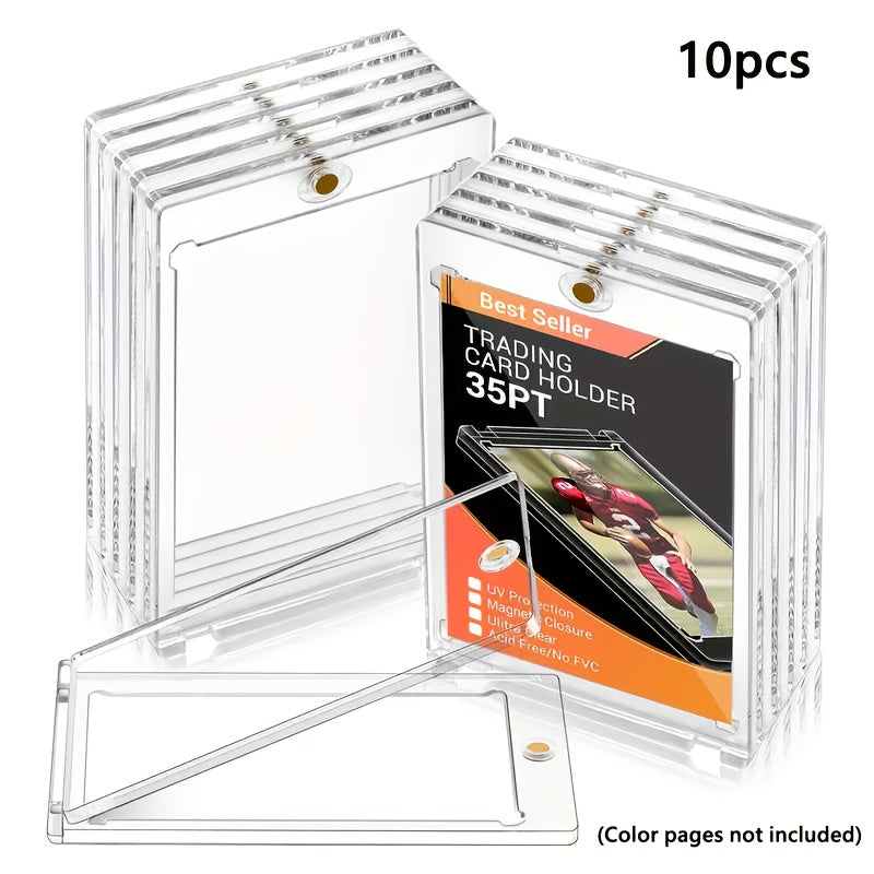 Lot 10 Étuis Magnétiques Rigides 35pt pour Cartes de Collection Sportives