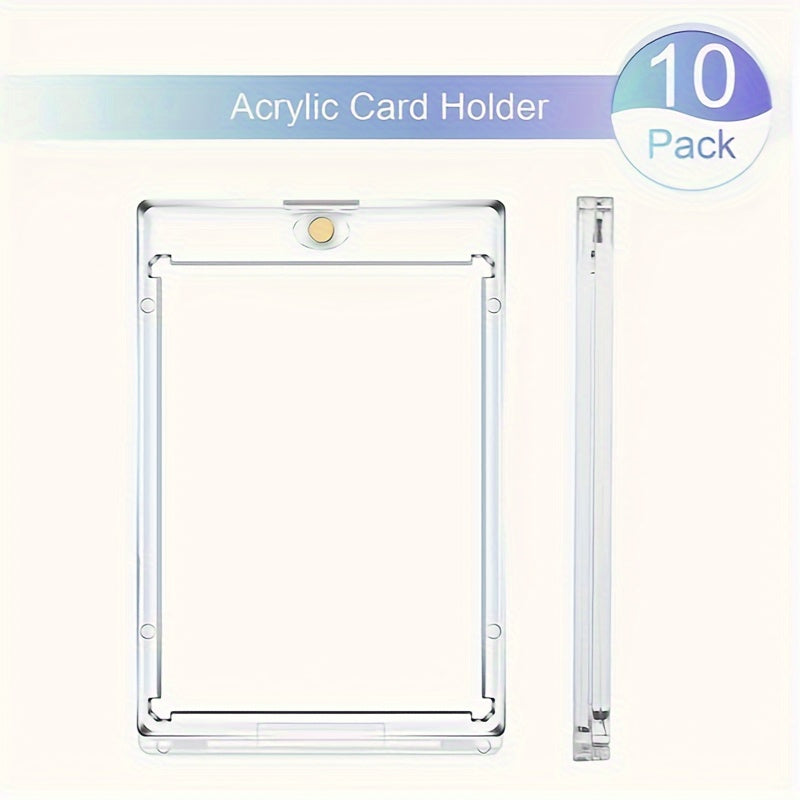 Lot 10 Étuis Magnétiques Rigides 35pt pour Cartes de Collection Sportives