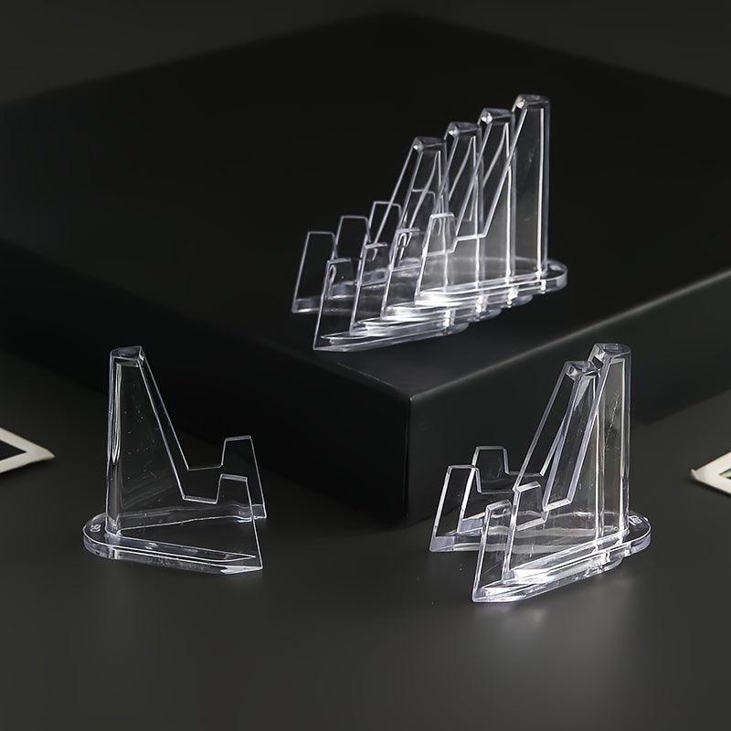 5 Supports Présentoirs Mini Transparents Réglables pour Monnaies, Objets, Souvenirs